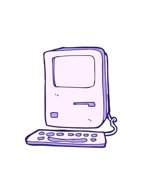 Spinning motion animation of cartoon of computer Stock Footage 324449945