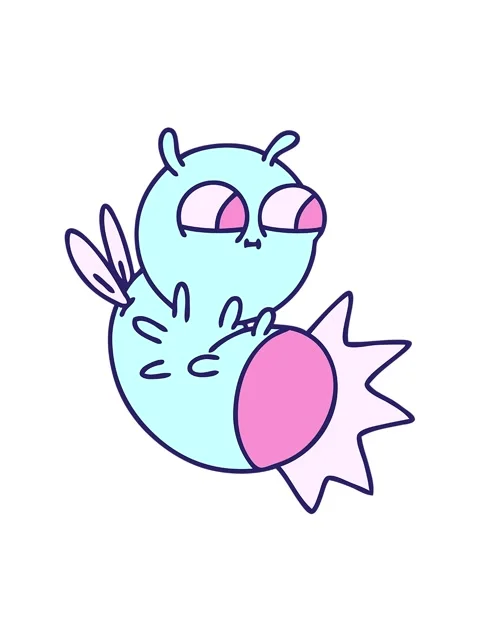 Spinning motion animation of cartoon of a cute glow bug Stock Footage 324139203
