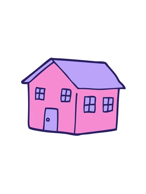 Spinning motion animation of cartoon doodle traditional house Stock Footage 324080418