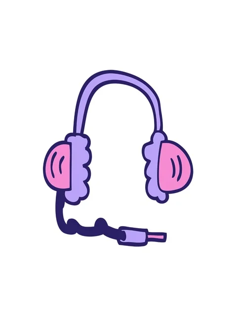 Spinning motion animation of cartoon doodle head phones Video stock 324082245