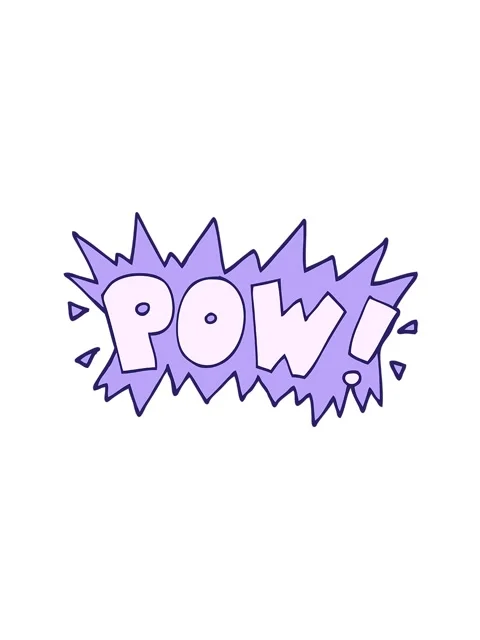 Spinning motion animation of cartoon doodle of word pow Stock Footage 324085789