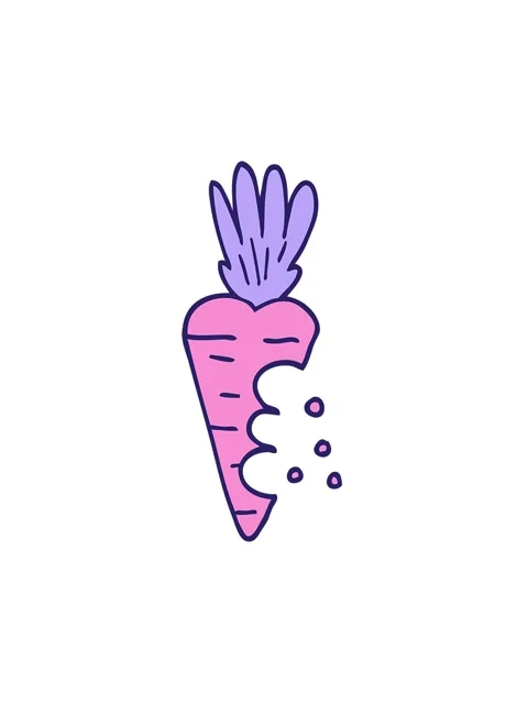 Spinning motion animation of cartoon doodle carrot with bite marks Stock Footage 324221524