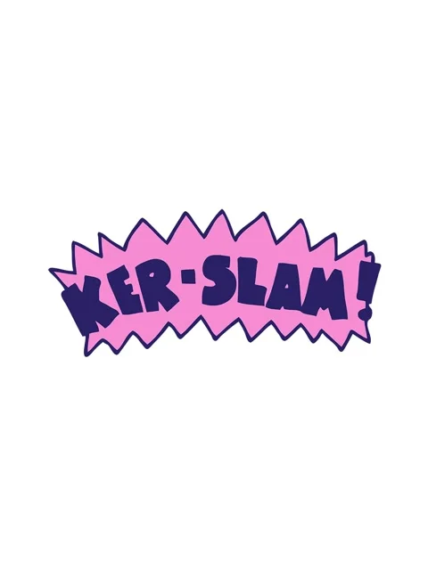 Spinning motion animation of cartoon doodle word kerslam Stock Footage 324345735