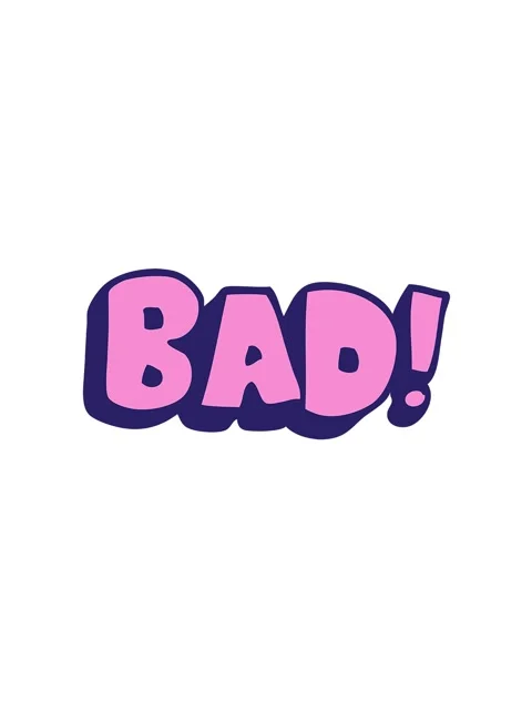 Spinning motion animation of cartoon doodle word bad Stock Footage 324375037