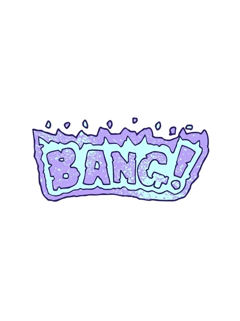 Spinning motion animation of cartoon doodle word bang Stock Footage 324469845