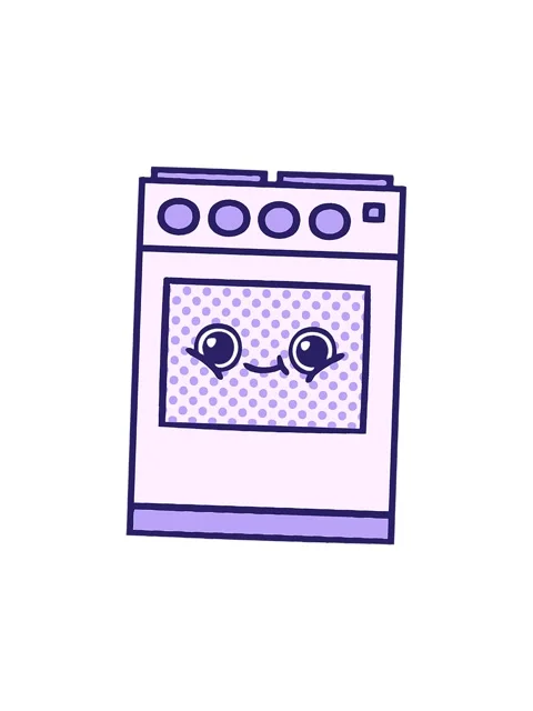 Spinning motion animation of cartoon of a kitchen oven Video stock 324421924