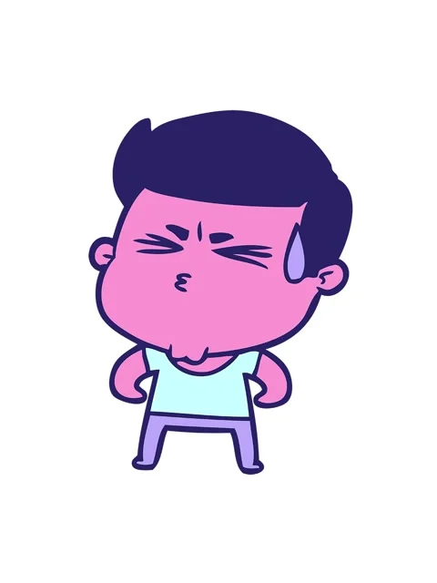 Spinning motion animation of cartoon man sweating Stock Footage 324375689