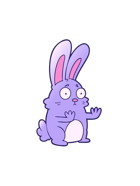 Spinning motion animation of cartoon scared rabbit Stock Footage 324277428