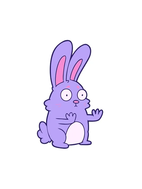 Spinning motion animation of a cartoon scared rabbit Stock Footage 324354101