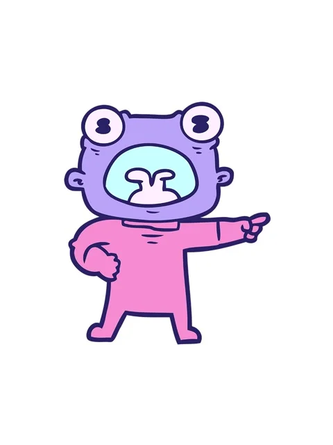 Spinning motion animation of cartoon weird alien shouting Stock Footage 324289827