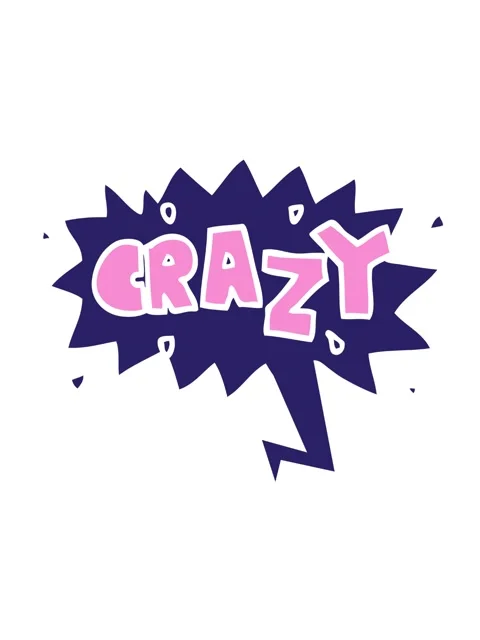 Spinning motion animation of cartoon word crazy with speech bubble in retro.. Stock Footage 324281188