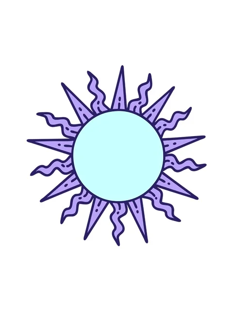 Spinning motion animation of classic tattoo style image of a sun Stock Footage 324056669