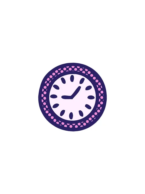 Spinning motion animation of comic book style cartoon of a wall clock Stock Footage 324232889