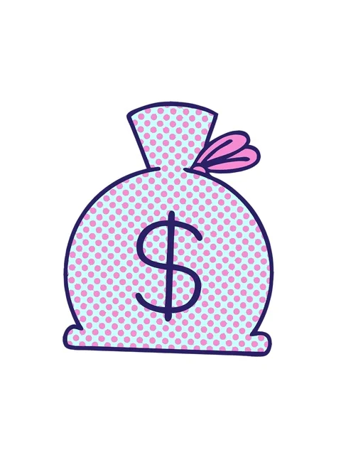 Spinning motion animation of comic book style cartoon of a bag of money Stock Footage 324283971