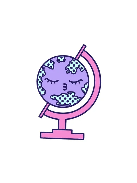 Spinning motion animation of comic book style cartoon of a globe of the world Stock Footage 324462616