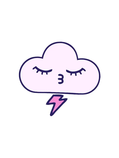 Spinning motion animation of comic book style cartoon of a thunder cloud Stock Footage 324462763