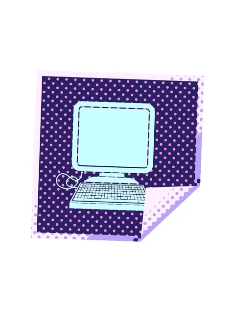 Spinning motion animation of computer with mouse and screen square peeling .. Stock Footage 324488713