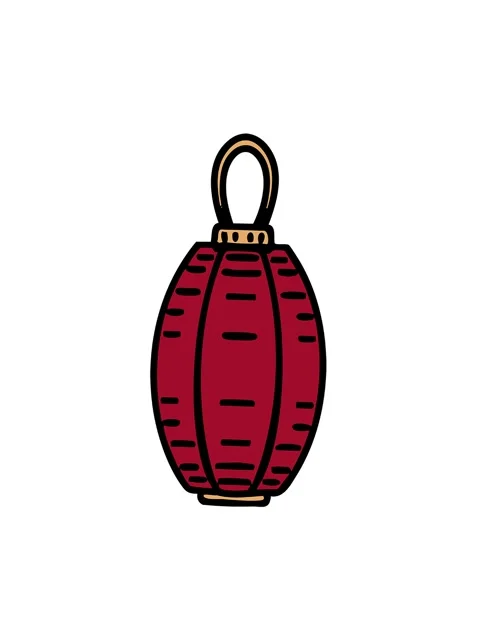 Spinning motion animation of a crafted hanging lantern japanese lamp Stock Footage 324249686