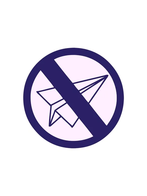 Spinning motion animation of cute cartoon of a no paper aeroplanes allowed Stock Footage 324108612