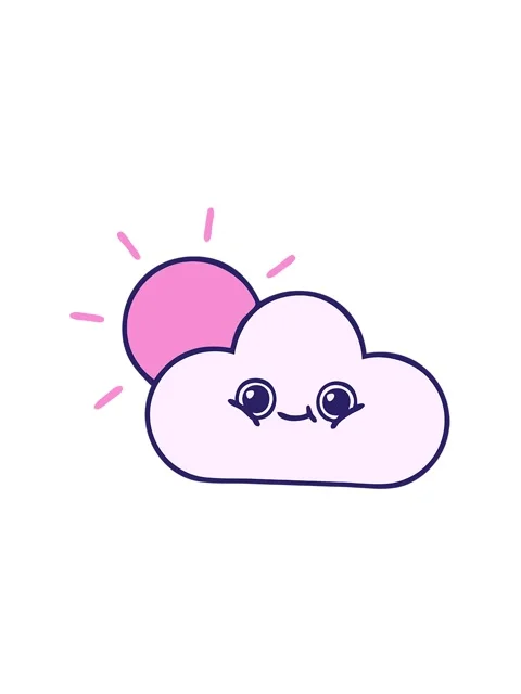 Spinning motion animation of cute cartoon of sun and cloud Stock Footage 324268741