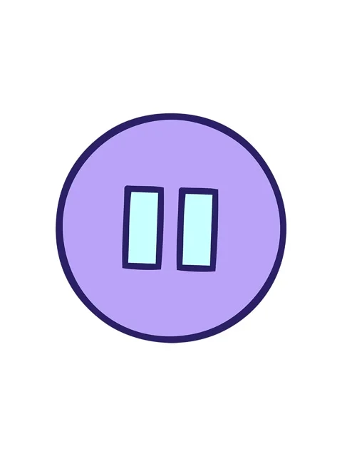 Spinning motion animation of cute cartoon of a pause button Stock Footage 324322183