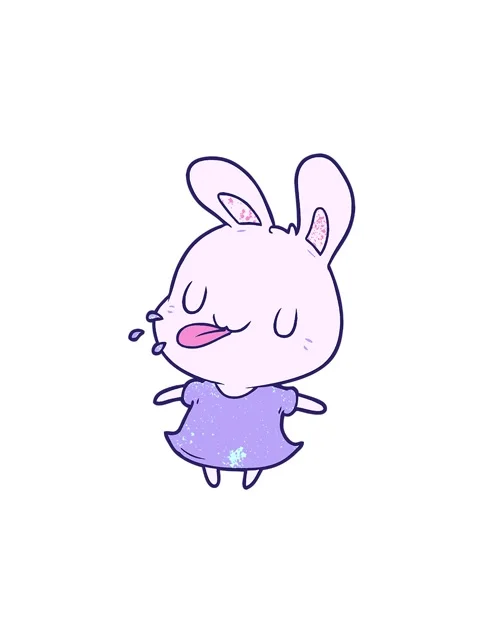 Spinning motion animation of cute cartoon rabbit blowing raspberry Stock Footage 324481552