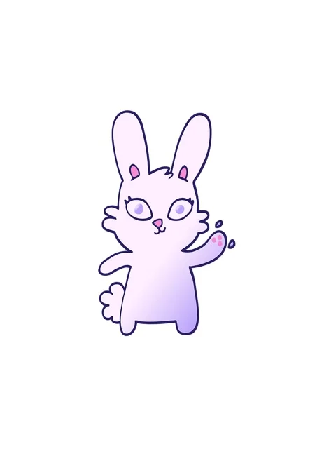 Spinning motion animation of cute vector gradient illustration cartoon rabb.. Stock Footage 324452560
