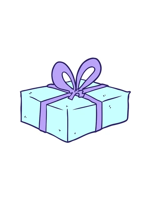 Spinning motion animation of drawing of a wrapped gift Stock Footage 324268722