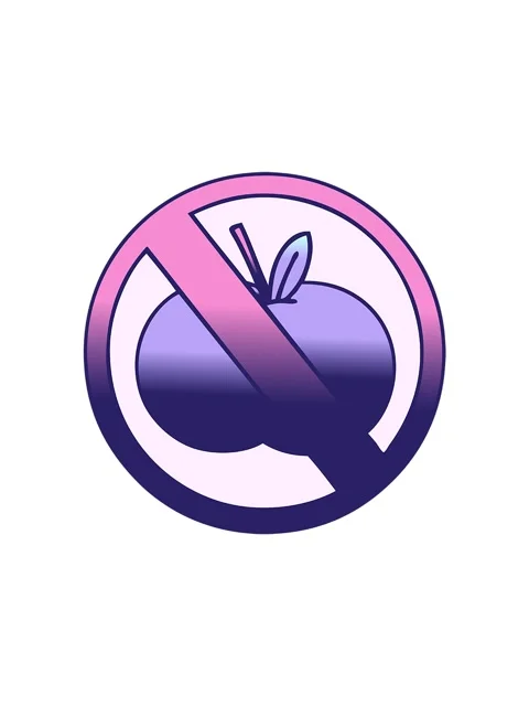 Spinning motion animation of gradient shaded cartoon of a no fruit allowed si Stock Footage 324261945