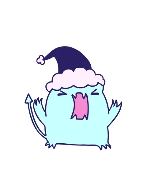 Spinning motion animation of hand drawn christmas cartoon of kawaii devil Stock Footage 324069315