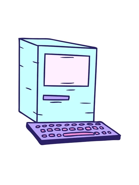 Spinning motion animation of hand drawn cartoon doodle of a computer and ke.. Stock Footage 324114490