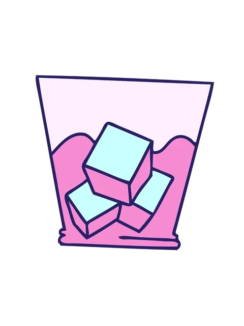 Spinning motion animation of hand drawn quirky cartoon whisky and ice Stock Footage 324187192