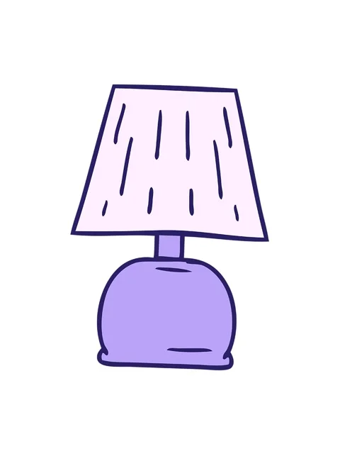Spinning motion animation of hand drawn cartoon doodle of a bed side lamp Stock Footage 324201897