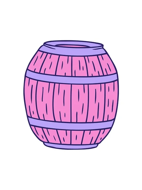 Spinning motion animation of hand drawn cartoon doodle of a wooden barrel Stock Footage 324229860