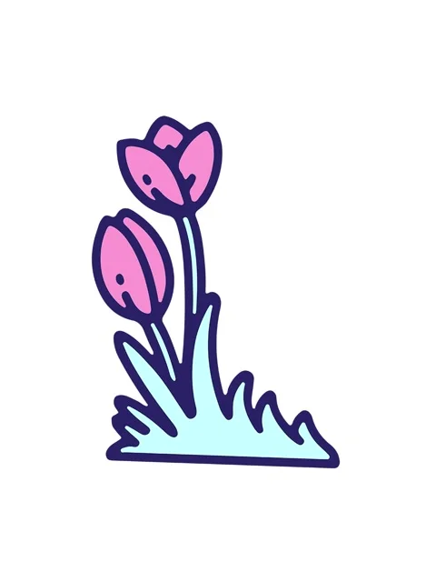 Spinning motion animation of hand drawn tulip flower Stock Footage 324259299