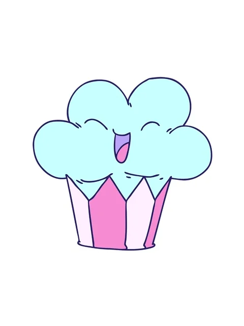 Spinning motion animation of hand drawn quirky cartoon happy cake Stock Footage 324262708