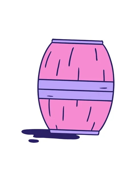 Spinning motion animation of hand drawn cartoon doodle of a wine barrel Stock Footage 324268469