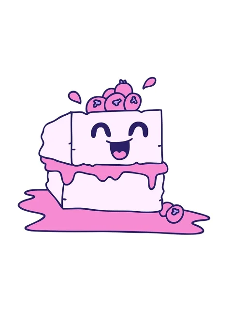 Spinning motion animation of hand drawn quirky cartoon happy cake slice Stock Footage 324429395