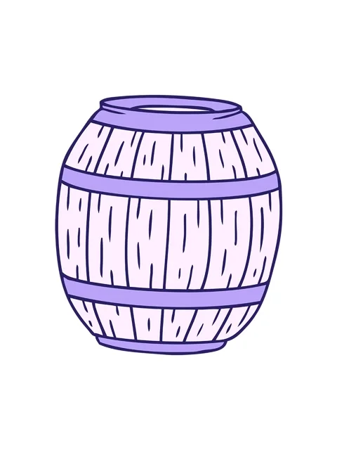 Spinning motion animation of hand drawn cartoon of a wooden barrel Stock Footage 324457402