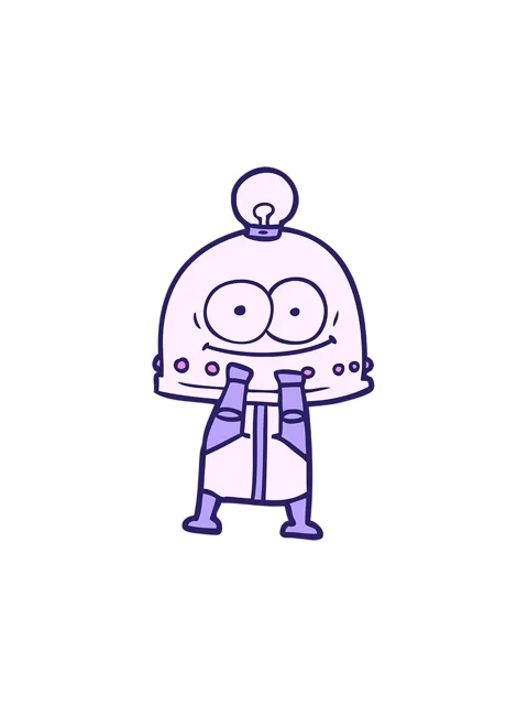 Spinning motion animation of happy robot with light bulb drawing Stock Footage 324081455