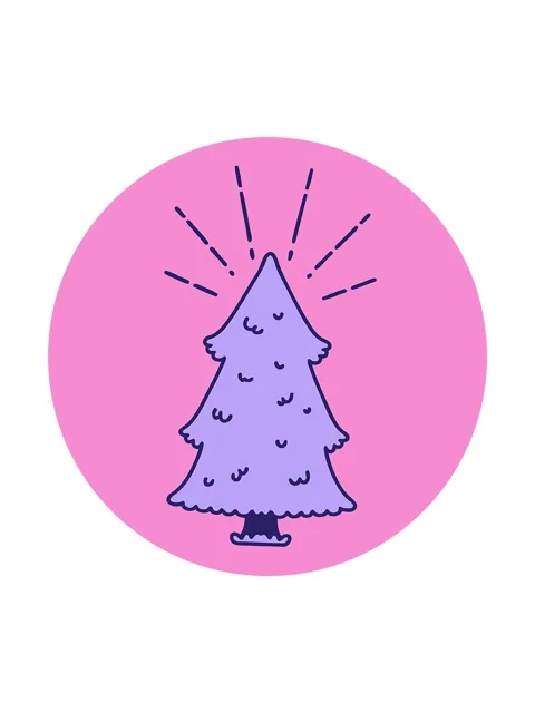 Spinning motion animation of icon of a tattoo style pine tree Stock Footage 324171034