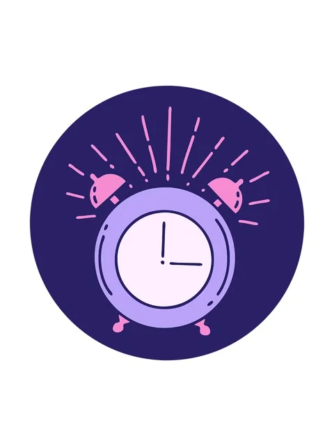 Spinning motion animation of icon of a tattoo style ringing alarm clock Stock Footage 324423557