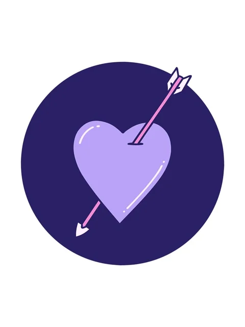 Spinning motion animation of iconic image of an arrow and heart Stock Footage 324423049