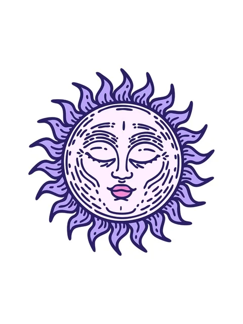 Spinning motion animation of iconic tattoo style image of a shining sun Stock Footage 324212583
