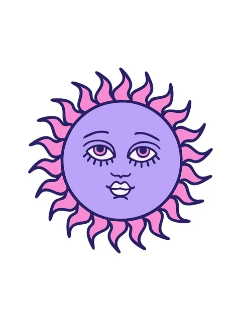 Spinning motion animation of image of a sun with face Stock Footage 324374806
