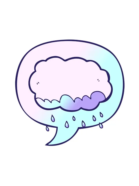 Spinning motion animation of rain cloud with speech bubble in smooth gradie.. Stock Footage 324443876