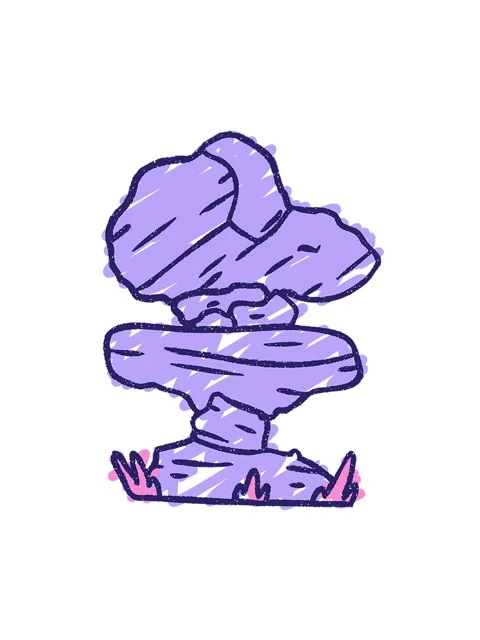 Spinning motion animation of Stacked Rocks Chalk Drawing Stock Footage 324429598
