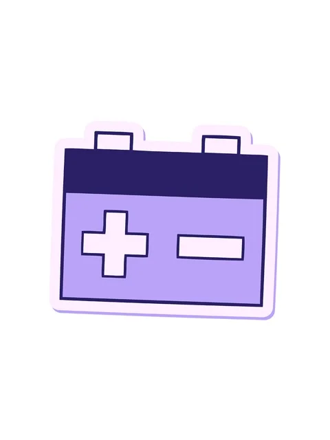Spinning motion animation of sticker of a cute cartoon car battery Stock Footage 324111804