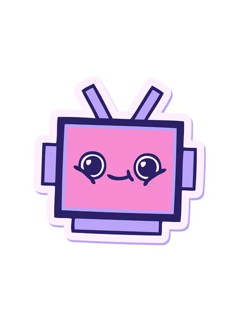 Spinning motion animation of sticker of a cute cartoon robot head Stock Footage 324387898