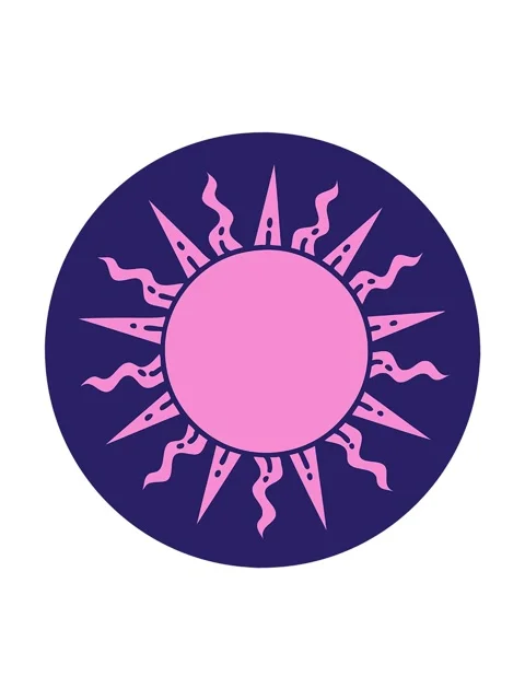 Spinning motion animation of sun tattoo style image Stock Footage 324292739